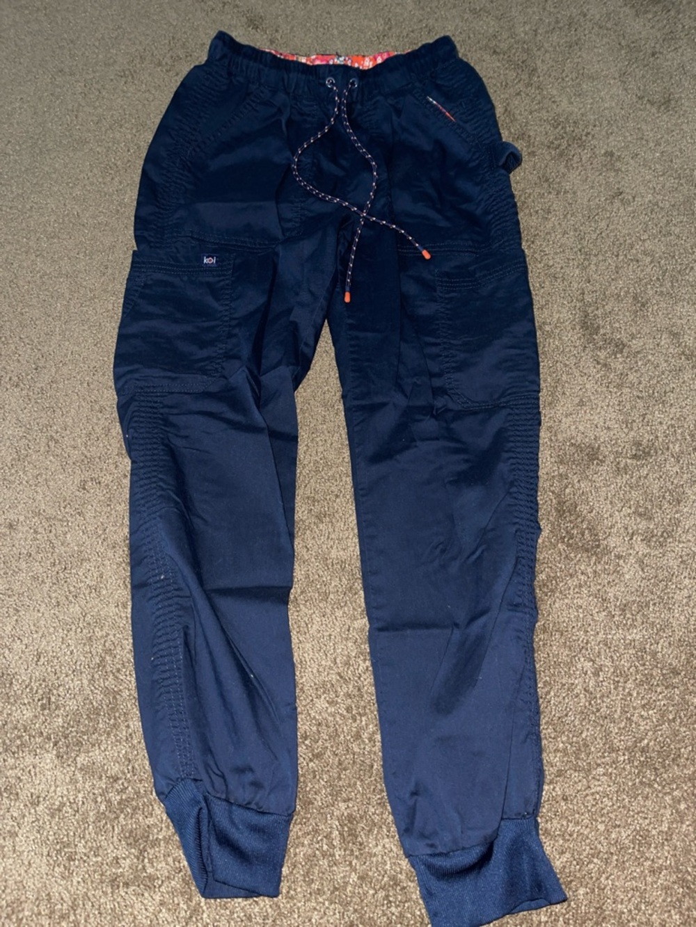 koi Navy Cargo Jogger scrub  Pants with Drawstring